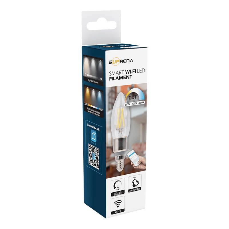Bricocenter LED BULB SMART E14=40W CANDLE CLEAR CCT