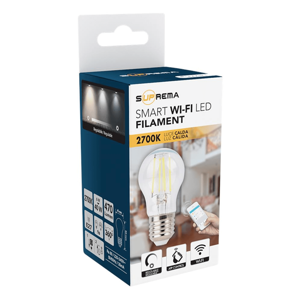 Bricocenter LED BULB SMART E27=40W MINI SPHERE TRANSPARENT WARM LIGHT