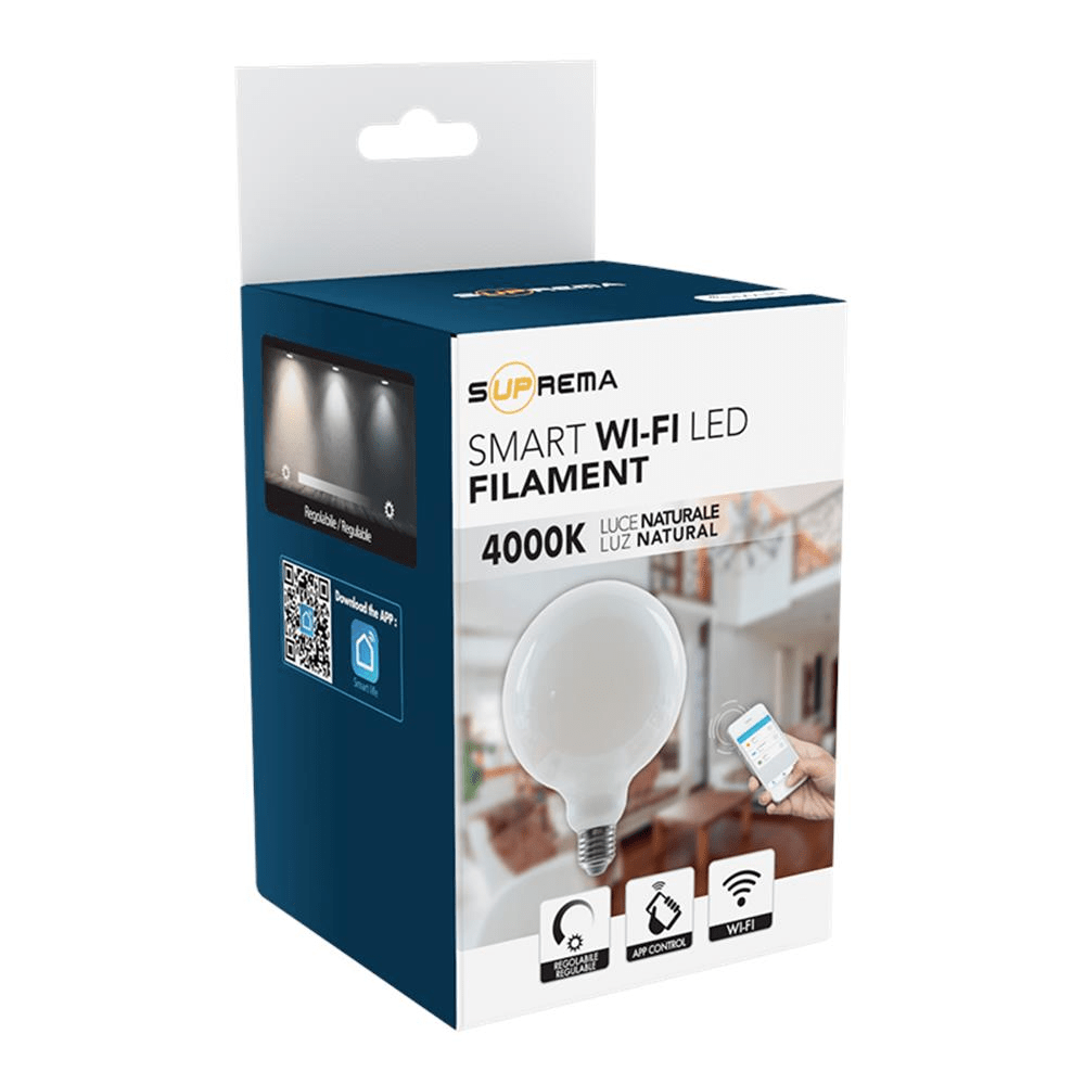 Bricocenter LED BULB SMART E27=70W GLOBE LARGE FROSTED NATURAL LIGHT