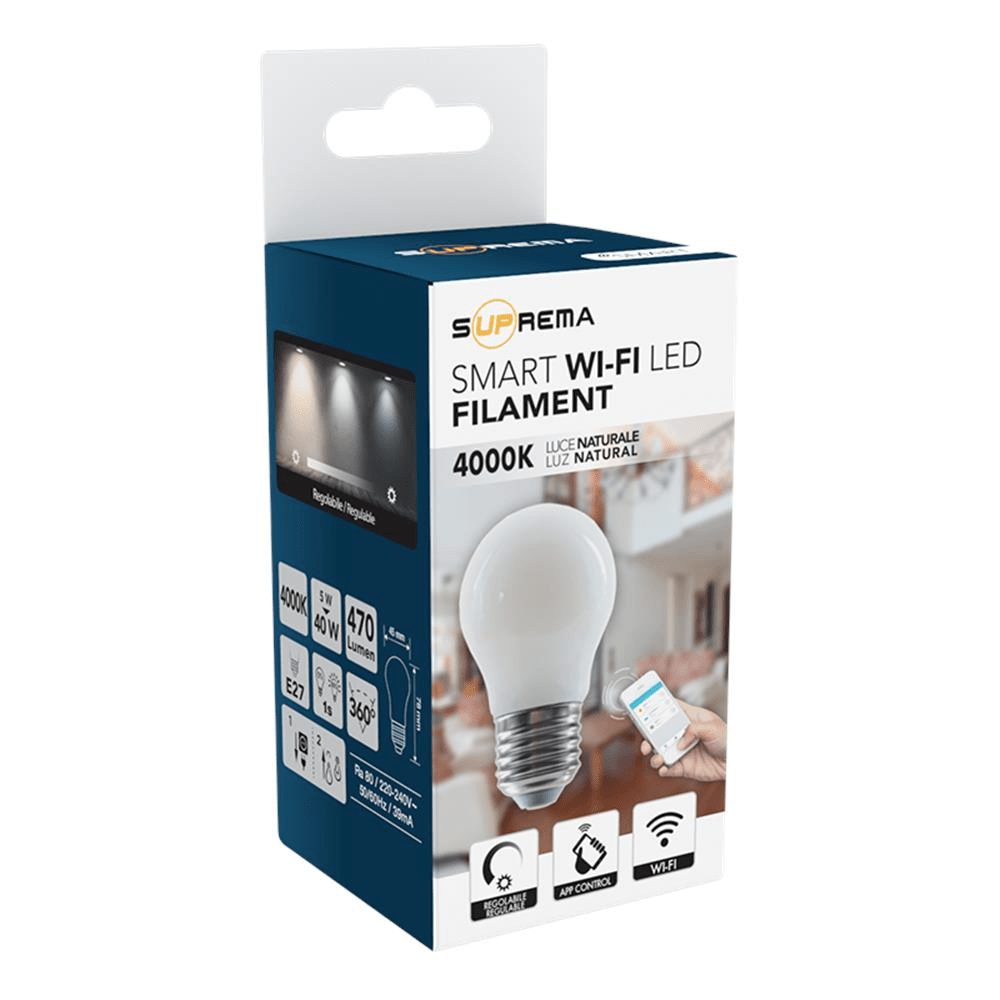 LED BULB SMART E27=40W MINI FROSTED SPHERE NATURAL LIGHT