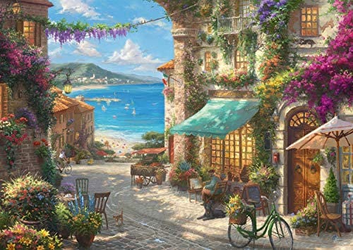 Toys 1000 Piece Puzzle - Thomas Kinkade: Café on the Italian Riviera