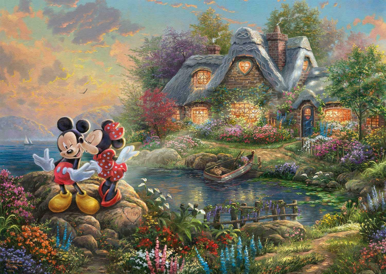 Toys 1000 Piece Puzzle - Thomas Kinkade: Minnie and Mickey&#39s Love