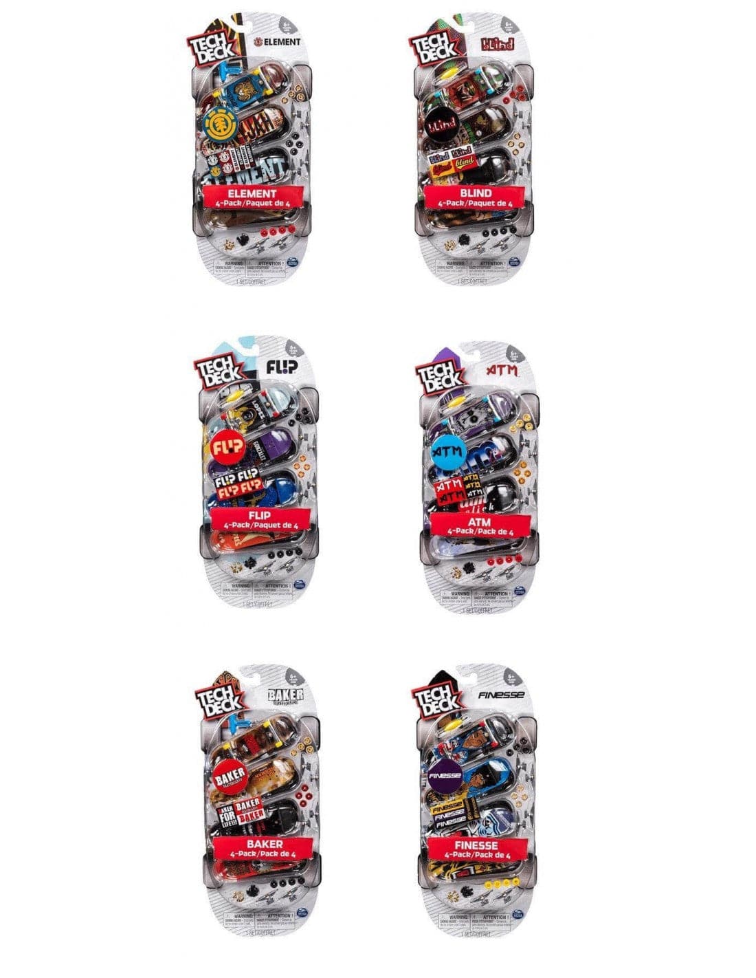 Tech Deck - Pack Da 4 Skate