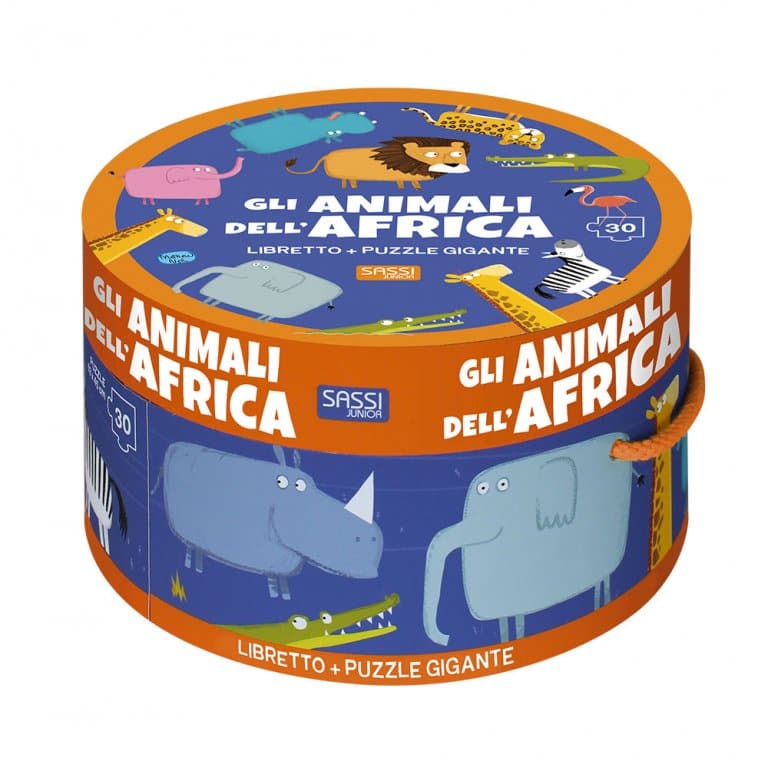 30 Piece Puzzle Animals Of Africa (Round Box And Book Puzzle) - best price from Maltashopper.com SSJ30164