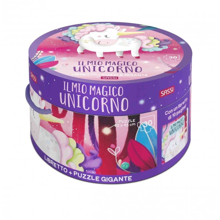 Toys 30 Piece Jigsaw Puzzle - My Magical Unicorn (Round Box and Book Puzzle)