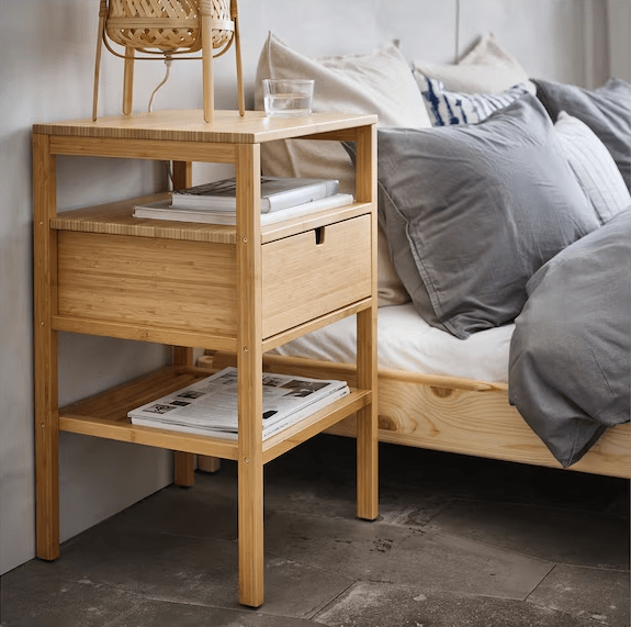 Ikea NORDKISA - Bedside table, bamboo, 40x40 cm