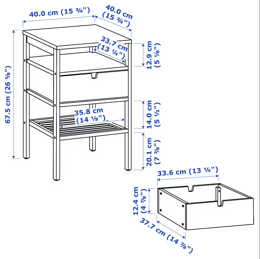 NORDKISA - Bedside table, bamboo, 40x40 cm - best price from Maltashopper.com 60447677