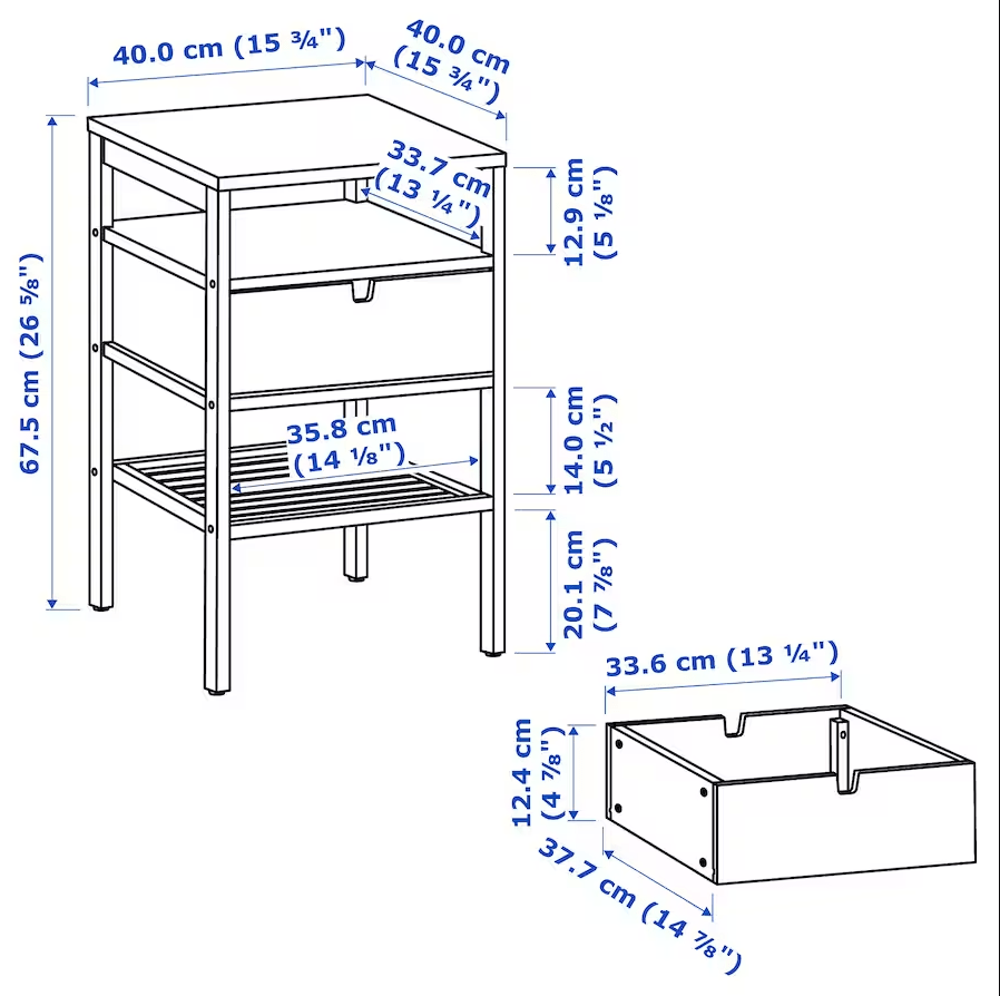 Ikea NORDKISA - Bedside table, bamboo, 40x40 cm