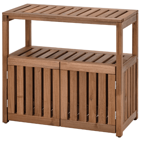 Ikea NÄMMARÖ - Shelving unit, outdoor, light brown stained, 83x75 cm