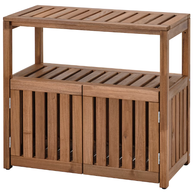 Outdoor wooden deals shelving unit