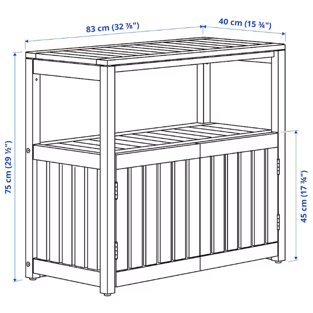 NÄMMARÖ - Shelving unit, outdoor, light brown stained, 83x75 cm - best price from Maltashopper.com 10534653