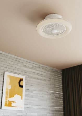 Bricocenter CEILING LIGHT WITH FAN SKYRON ACRYLIC WHITE D60 LED 40W CCT SMART