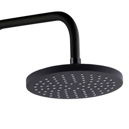 SHOWER KIT BLACK MATTE SHOWER HEAD 20 CM W/SHOWER 3 FUNCTIONS AND PUSH-BUTTON DIVERTER