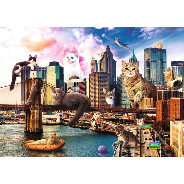 Puzzle da 1000 Pezzi - Funny Cities: Cats in New York