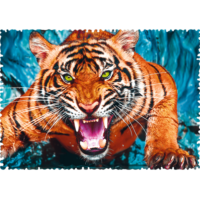 Toys 600 Piece Puzzle - Crazy Shapes: Face to Face with a Tiger