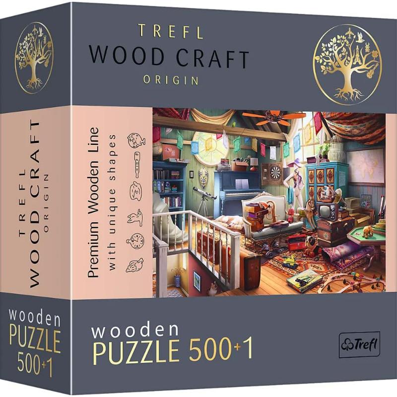 Puzzles - 500+1 Wooden Puzzles - Treasures in the Attic_FSC Mix 70%