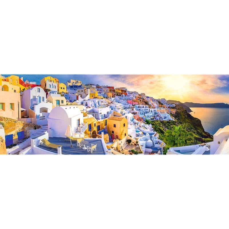 Puzzles - 1000 Panorama - Sunset in Santorini, Greece