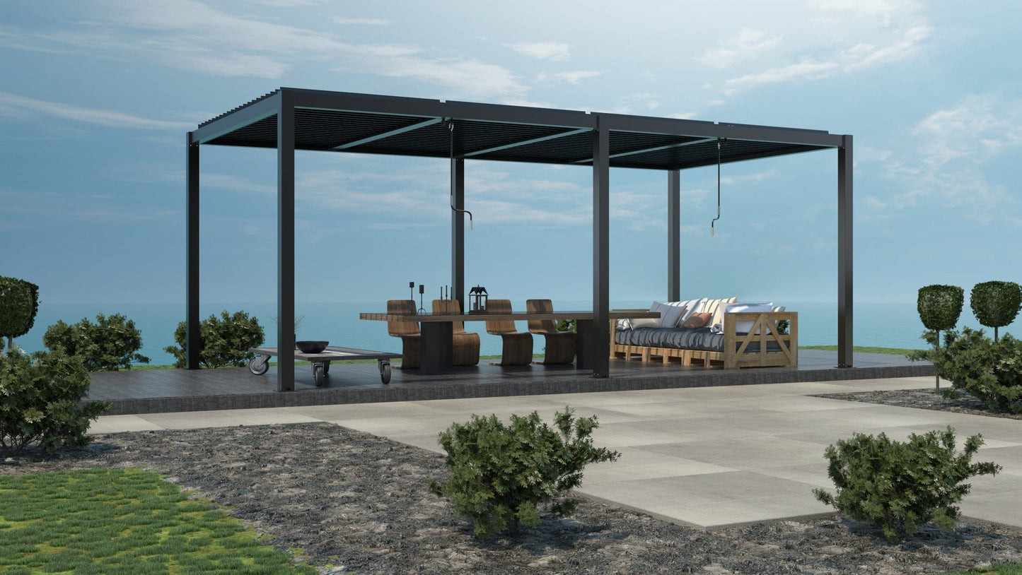 Bricocenter BIOCLIMATIC PERGOLA CALICANTUS TWIN 7.80X4 ANTHRACITE ALUMINIUM STRUCTURE