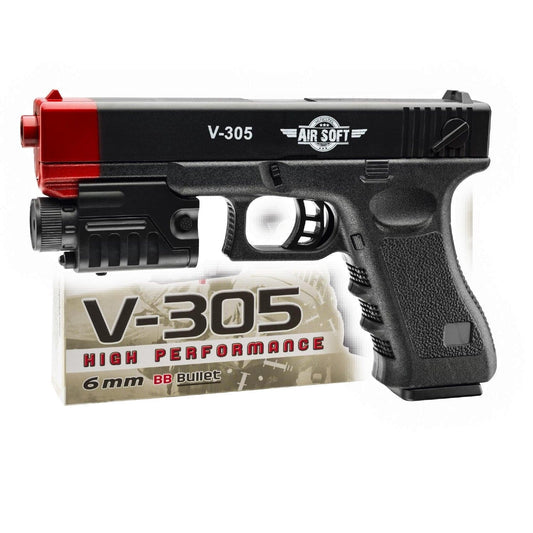 Pistola Air Soft V-305 C/Torcia Cal. 6 mm