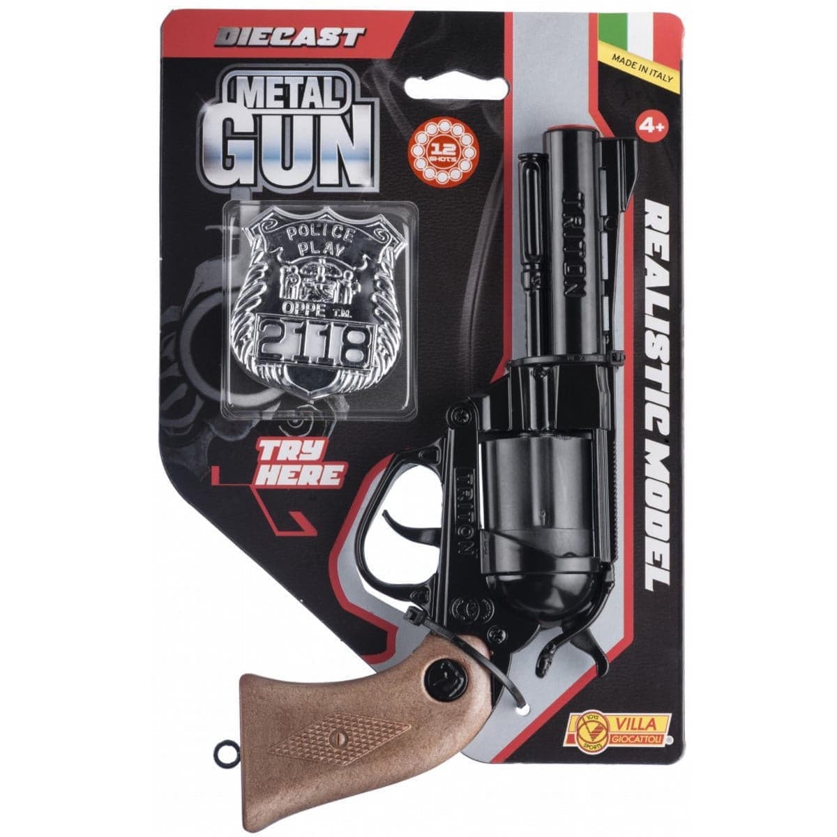 Toys Revolver Triton Black 12 Colpi