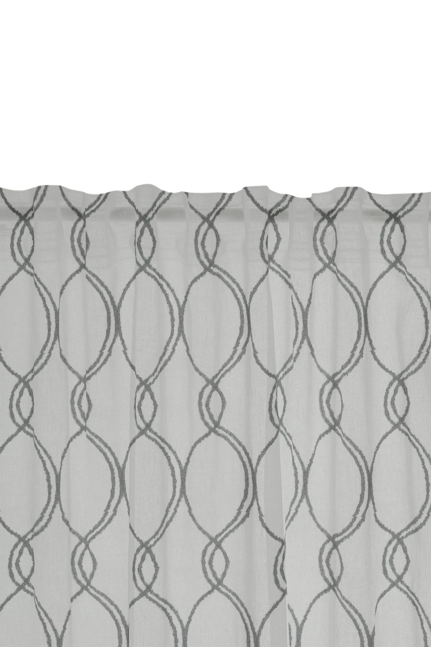 CURTAIN VOLUTES GREY FILTER 140X280CM WEBBING AND CONCEALED LOOP