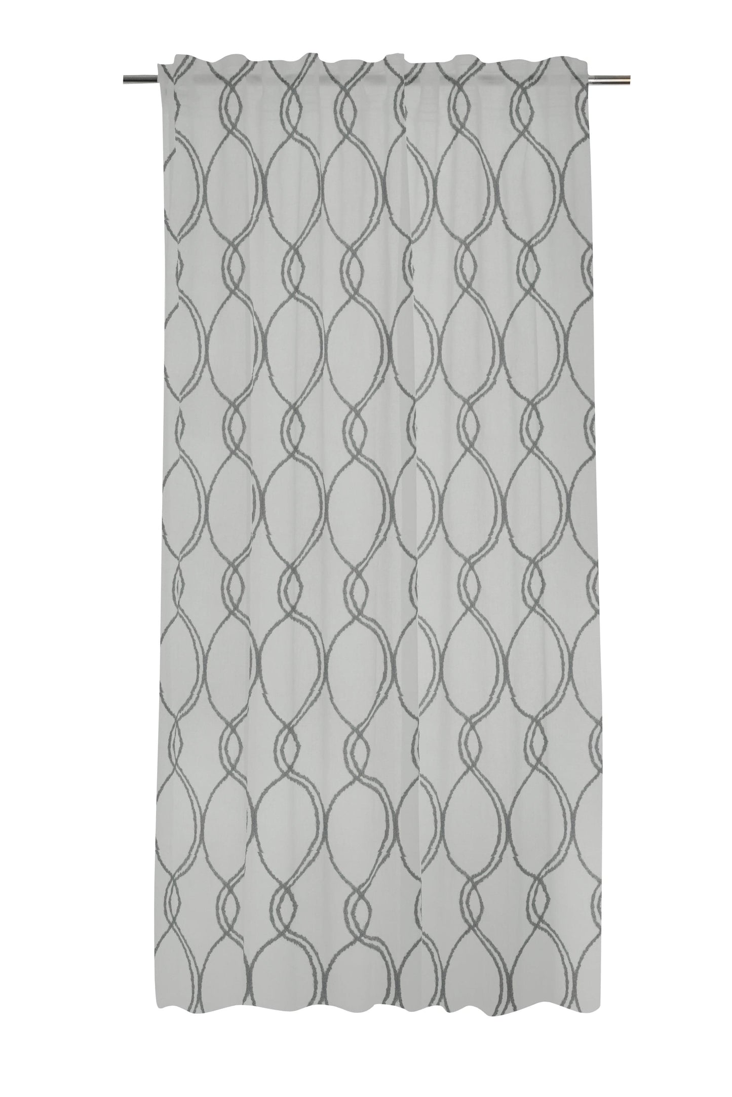 Bricocenter CURTAIN VOLUTES GREY FILTER 140X280CM WEBBING AND CONCEALED LOOP