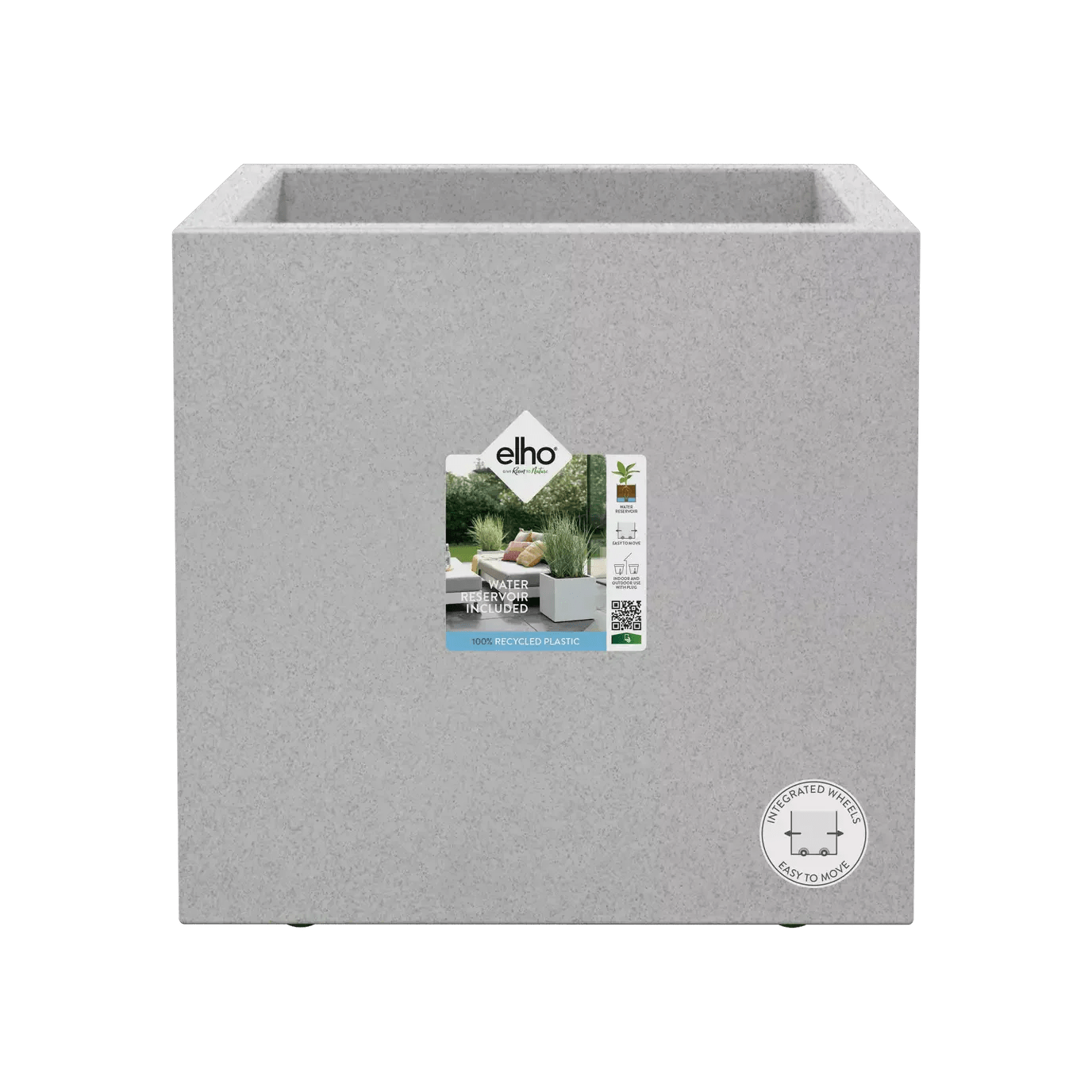 Bricocenter VASE NEXT SQUARE 30 CONCRETE, WITH WHEELS AND WATER RESERVOIR