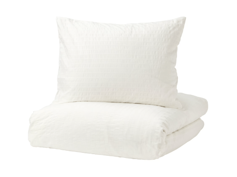 Ikea OFELIA VASS - Duvet cover and 2 pillowcases, white, 240x220/50x80 cm