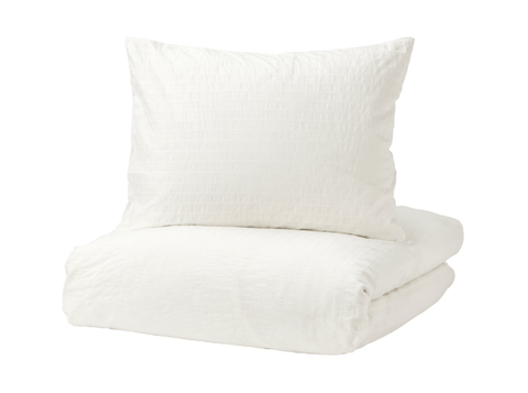Ikea OFELIA VASS - Duvet cover and 2 pillowcases, white, 240x220/50x80 cm