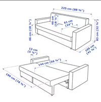 FRIHETEN 3-seater sofa bed - Blue Skiftebo , - Premium Beds & Bed Frames from Ikea - Just €622.99! Shop now at Maltashopper.com