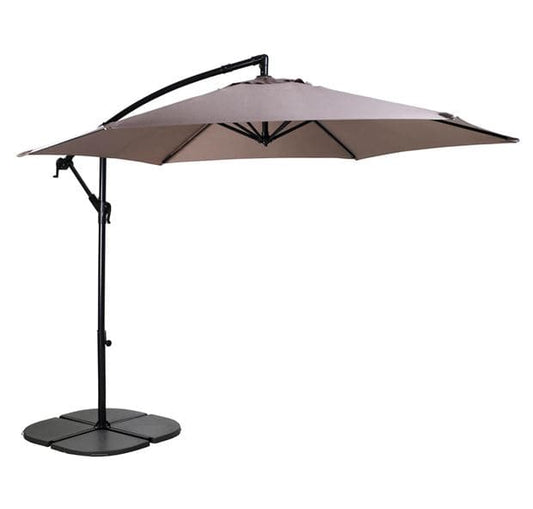 HAWAI Hanging umbrella without base taupe H 243 cm - Ø 300 cm - best price from Maltashopper.com CS598542