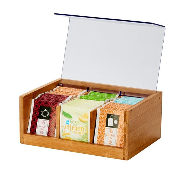 PANDA Transparent tea box, natural H 9 x W 22 x D 15 cm