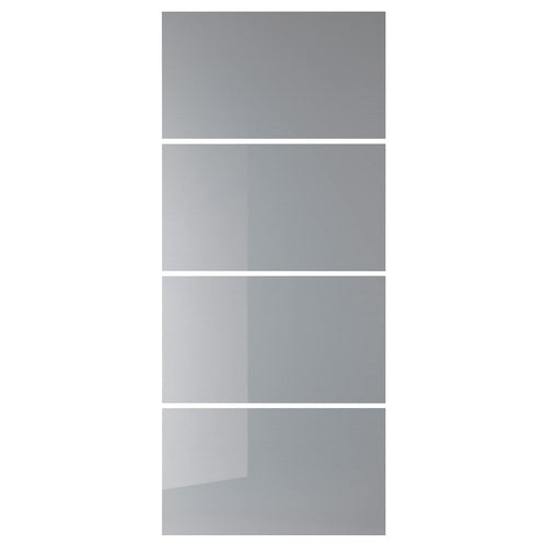 BJÖRNÖYA - 4 panels for sliding door frame, grey tinted effect, 100x236 cm
