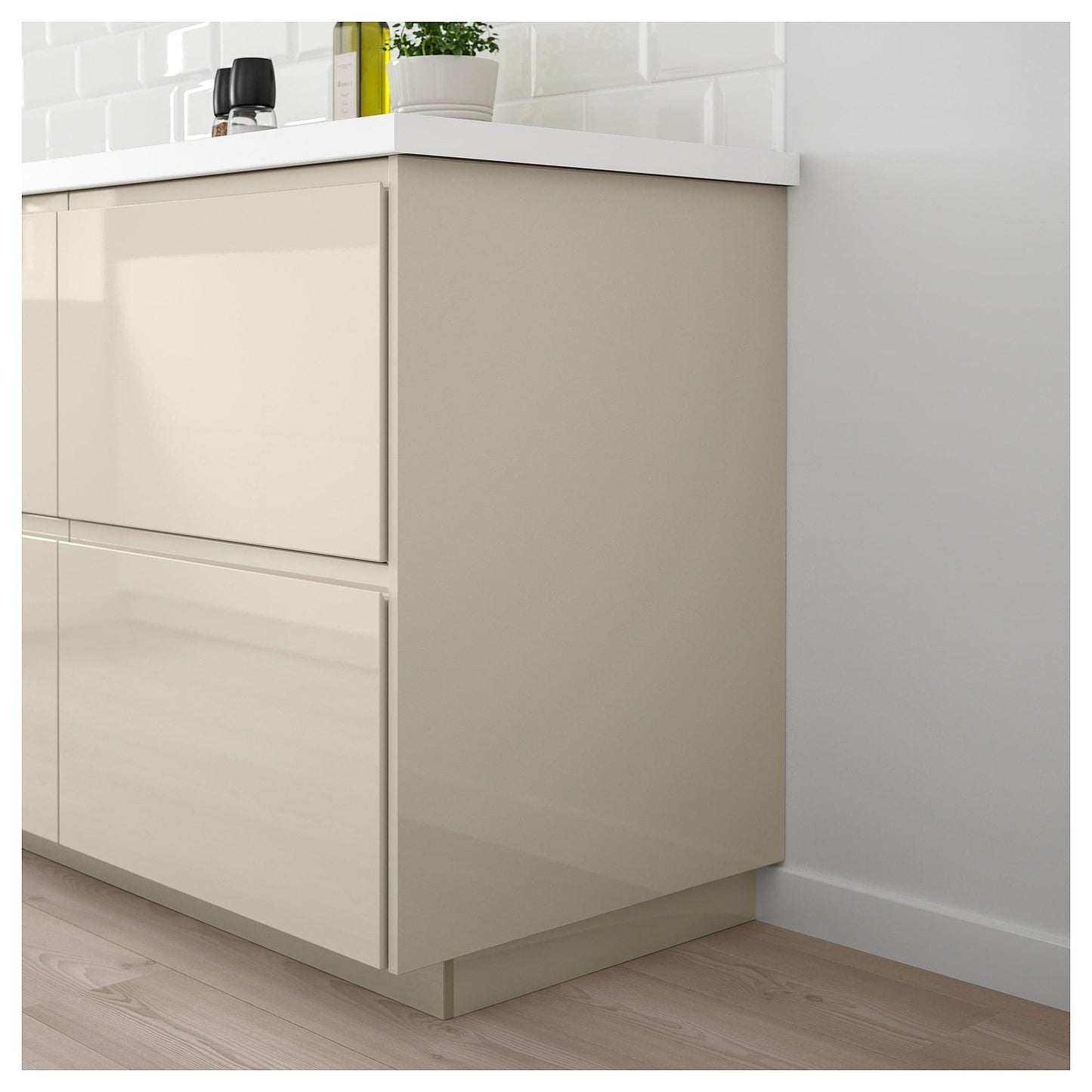 Ikea VOXTORP - Cover panel, high-gloss light beige, 39x106 cm