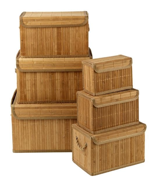ZEN Storage basket with natural handles H 18 x W 29 x L 18 cm