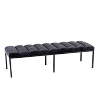 TRONE Black bench H 38 x L 135 x D 45 cm - best price from Maltashopper.com CS637322