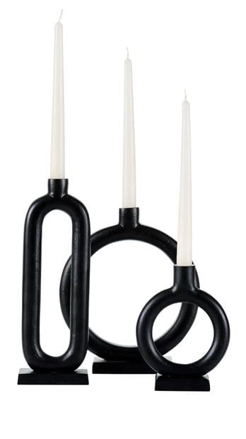 Casa NOVA Black candlestick H 18 x W 13.5 x D 5.5 cm - Ø 2.1 cm