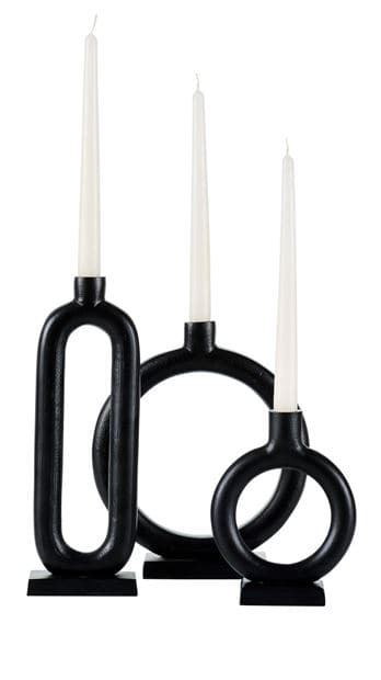 NOVA Black candlestick H 29 x W 10 x D 5.5 cm - Ø 2.1 cm - best price from Maltashopper.com CS667051