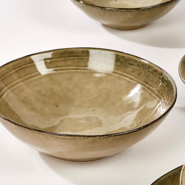 Casa EARTH SAND Deep plate light brown H 6.4 cm - Ø 20 cm