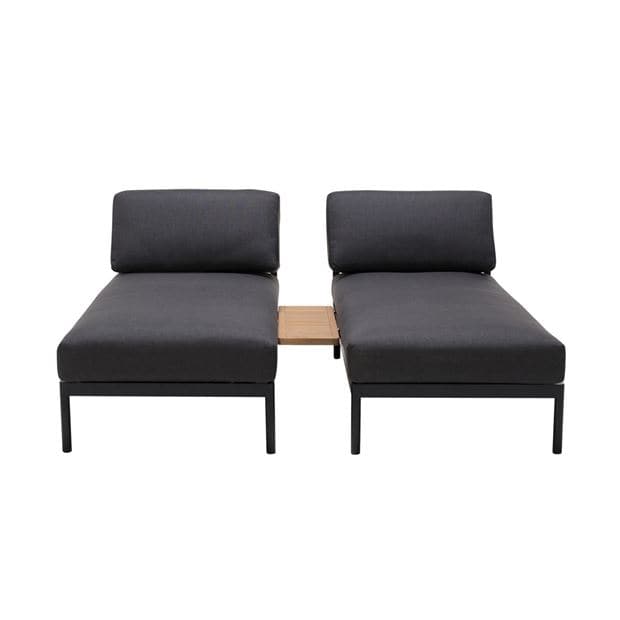 HANNA Lounge chair black H 59 x W 73.8 x L 150.9 cm - best price from Maltashopper.com CS668304