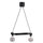 ACKJA / MOLNART - Pendant lamp with bulb, wavy black/globe transparent glass grey