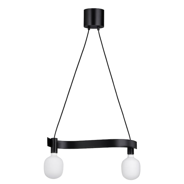Ikea ACKJA / TRÅDFRI - Pendant lamp with bulb, wavy black/smart wireless adjustable intensity