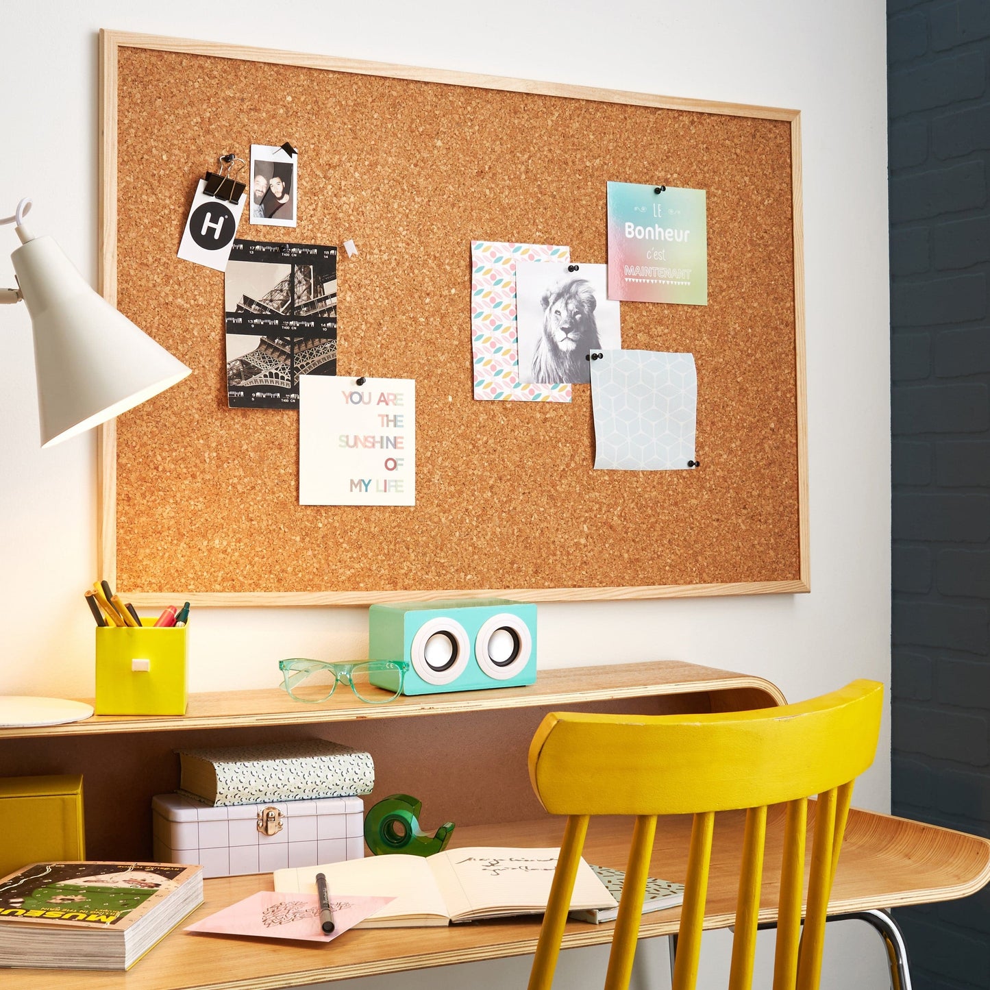 60X90 CM CORK NOTICE BOARD WITH NATURAL WOOD FRAME - best price from Maltashopper.com BR480770039