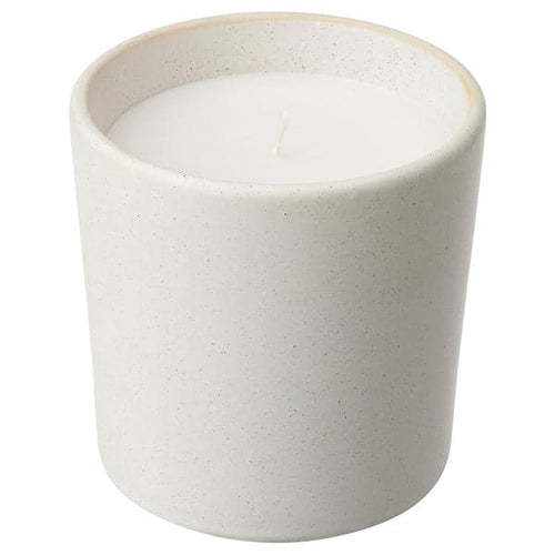 ADLAD - Scented candle in ceramic jar, Scandinavian Woods/white, 50 hr
