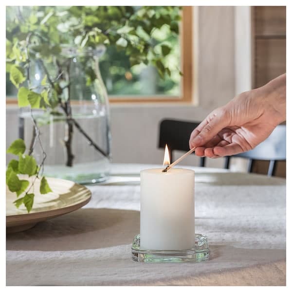 Ikea ADLAD - Scented candle, Scandinavian forest / white,30 h