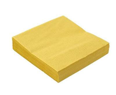 UNI Set of 20 ocher napkins W 33 x L 33 cm - best price from Maltashopper.com CS576037