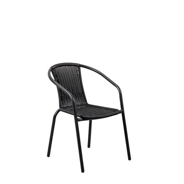 GERONA Black stackable chair H 77 x W 58 x D 53 cm - best price from Maltashopper.com CS652512