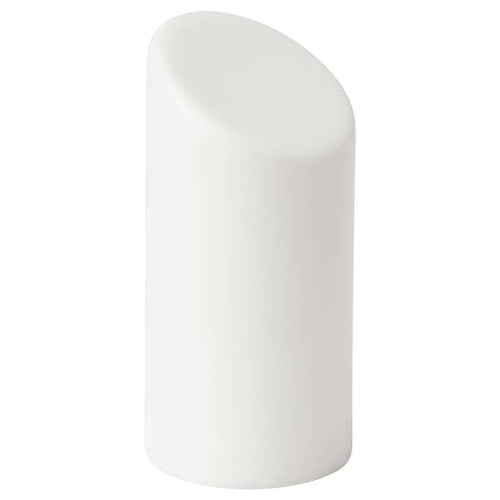 ÄDELLÖVSKOG - LED block candle, white/in/outdoor, 16 cm