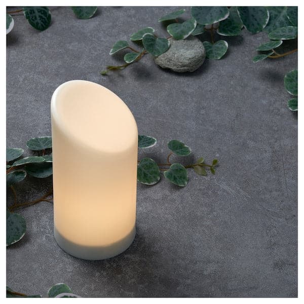 Ikea ÄDELLÖVSKOG - LED block candle, white/in/outdoor, 16 cm