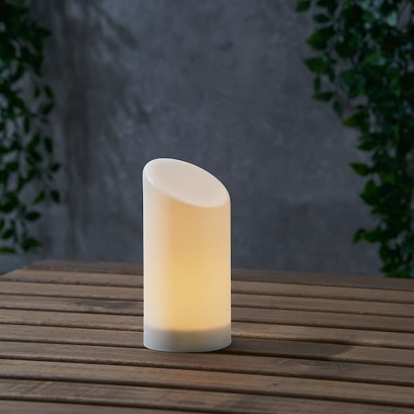 ÄDELLÖVSKOG - LED block candle, white/in/outdoor